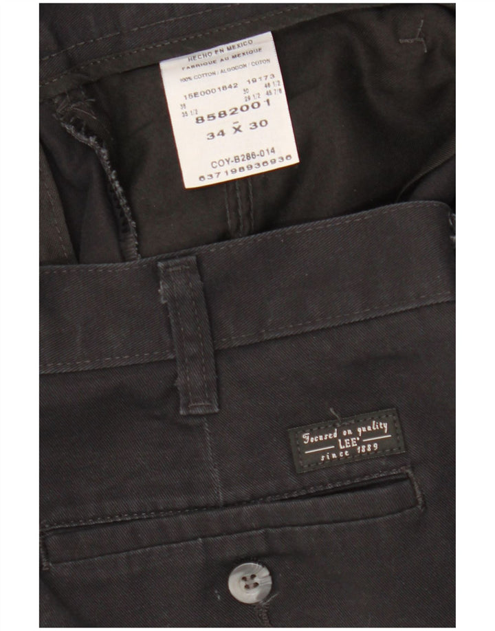 Мужские прямые брюки-чиносы LEE W34 L30, черные, хлопковые