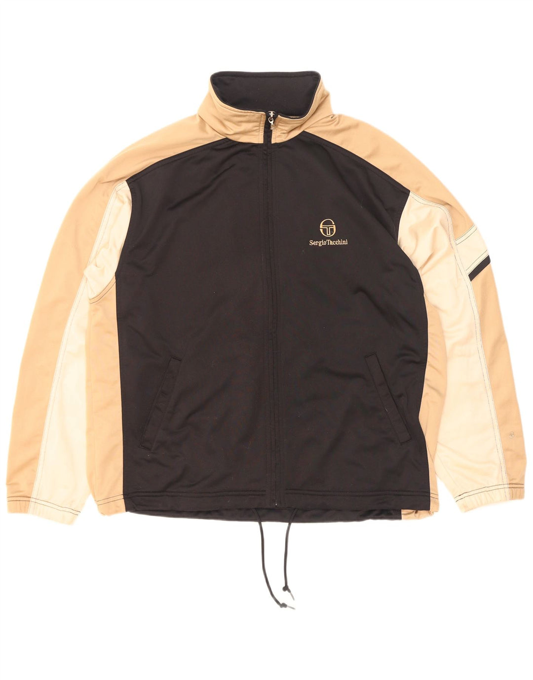 Мужская спортивная куртка Sergio Tacchini XL черного цвета с цветными блоками