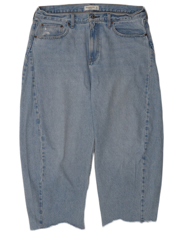 Женские укороченные джинсы со средней посадкой Abercrombie & Fitch W32 L26 синие