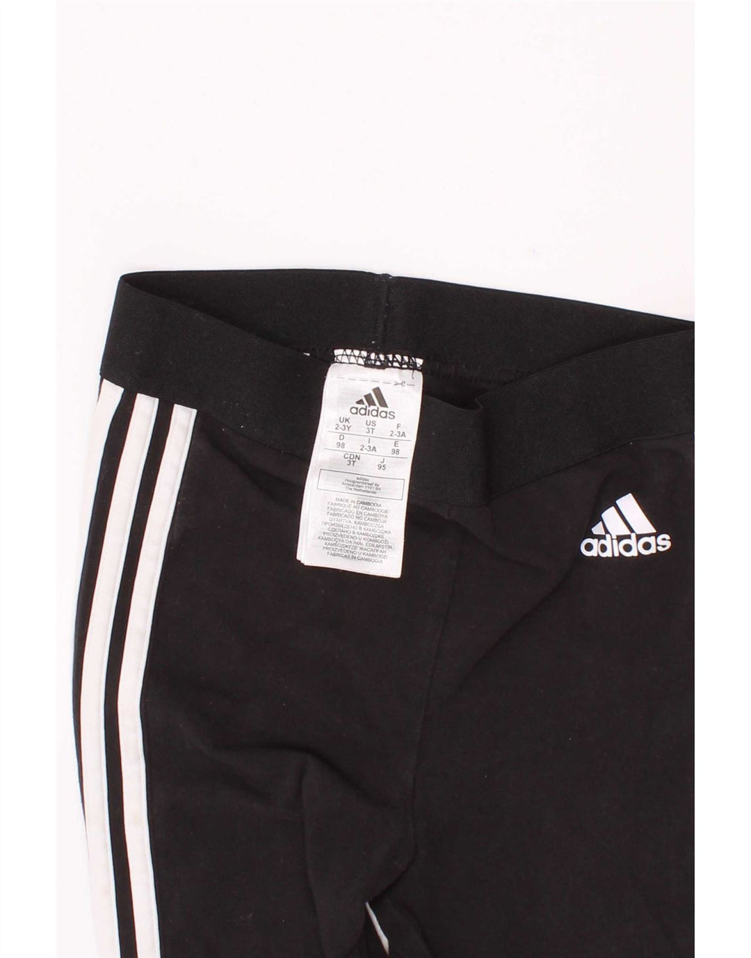 Леггинсы Adidas для девочек 2-3 лет, черные, хлопковые