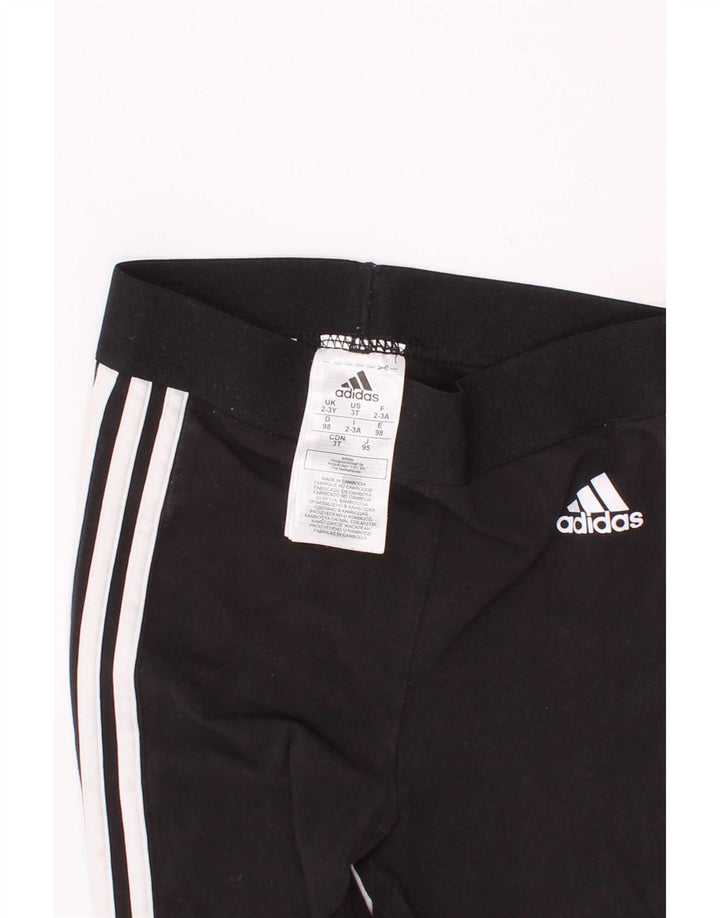 Леггинсы Adidas для девочек 2-3 лет, черные, хлопковые