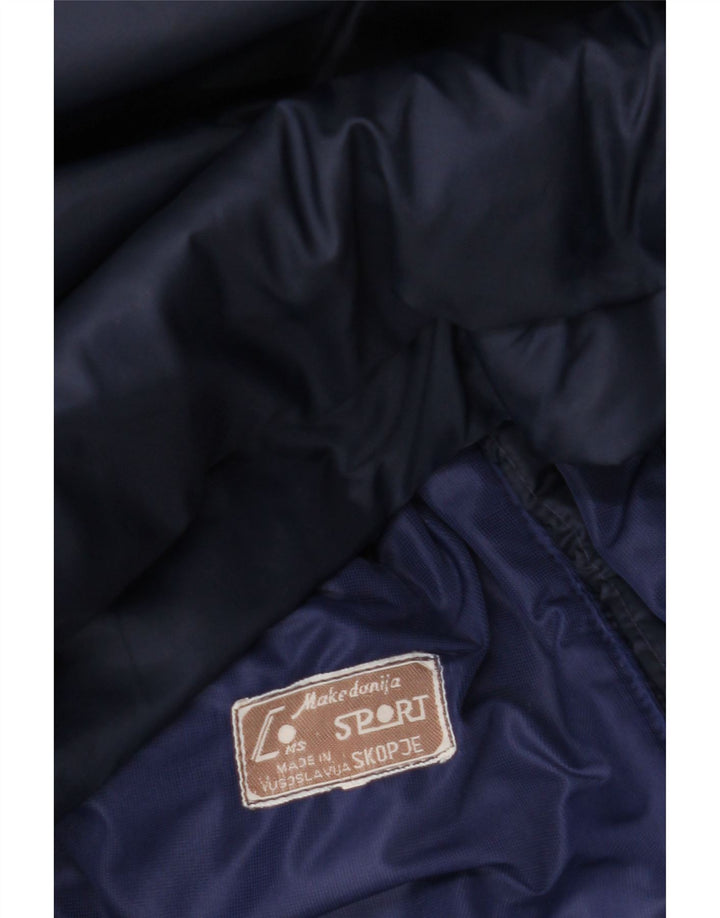 Мужская стеганая куртка VINTAGE UK 42 XL темно-синяя с цветными блоками