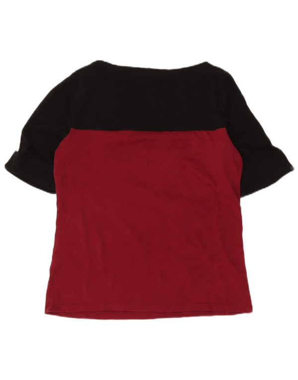 Женская футболка Ralph Lauren Top UK 18 XL Бордовый хлопок с цветными блоками