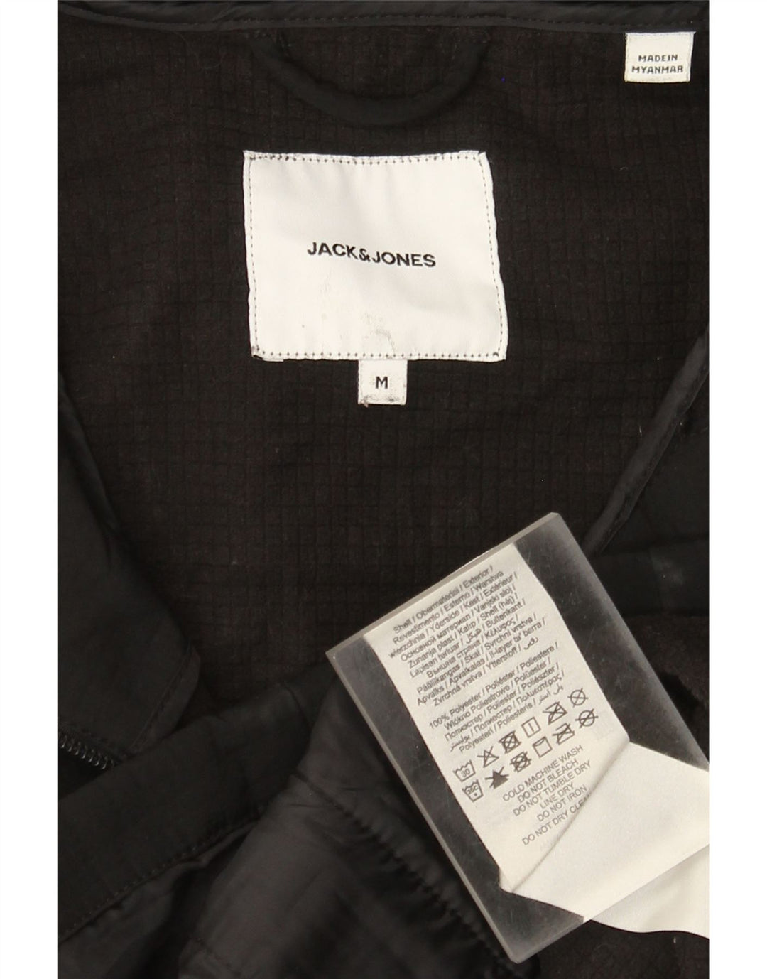 Мужская ветровка с капюшоном Jack & Jones UK 38, средний черный полиэстер