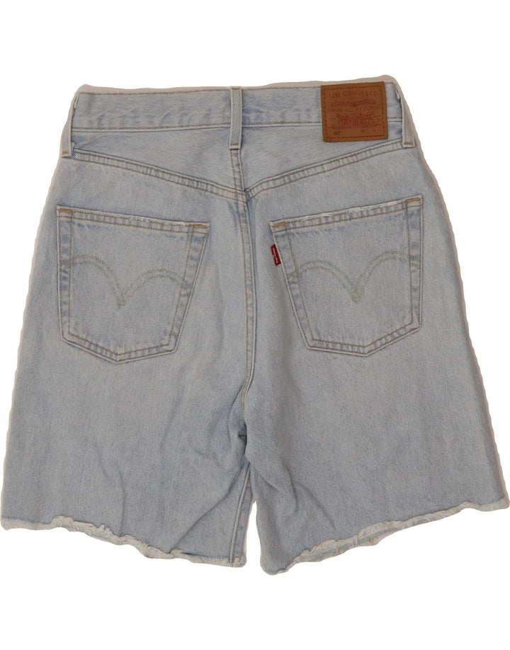 LEVI'S Womens 501 Distressed Denim Shorts W26 Small Blue Cotton Vintage Levi's and Second-Hand Levi's from Messina Hembry 