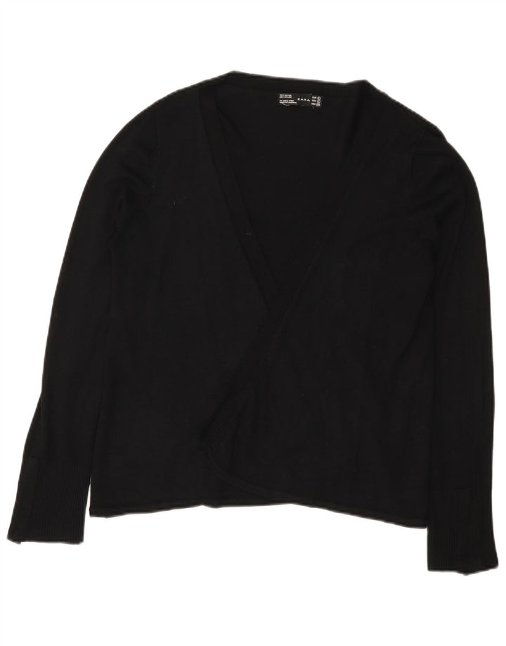 Женский открытый кардиган Zara UK 14, большой черный вискоза
