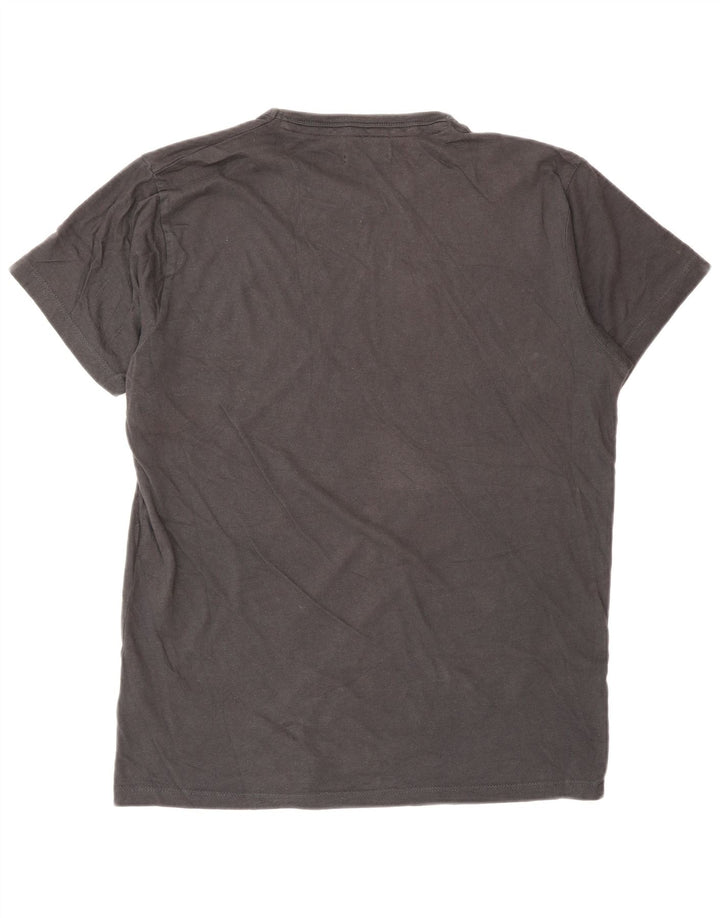 Мужская футболка с рисунком Jack & Jones, хлопковый топ среднего серого цвета