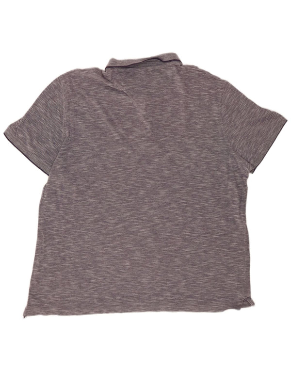 Мужская рубашка-поло повседневного кроя MASSIMO DUTTI 2XL темно-синяя в крапинку