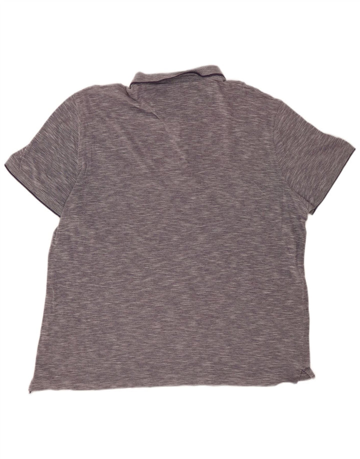 Мужская рубашка-поло повседневного кроя MASSIMO DUTTI 2XL темно-синяя в крапинку