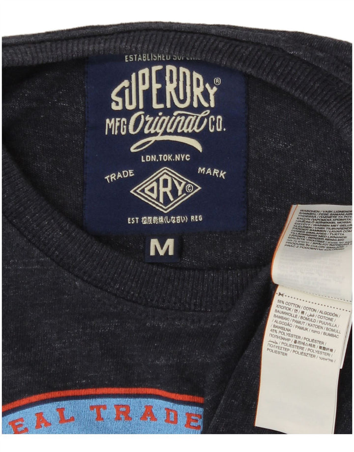 Мужская футболка с рисунком Superdry, средний темно-синий, хлопок