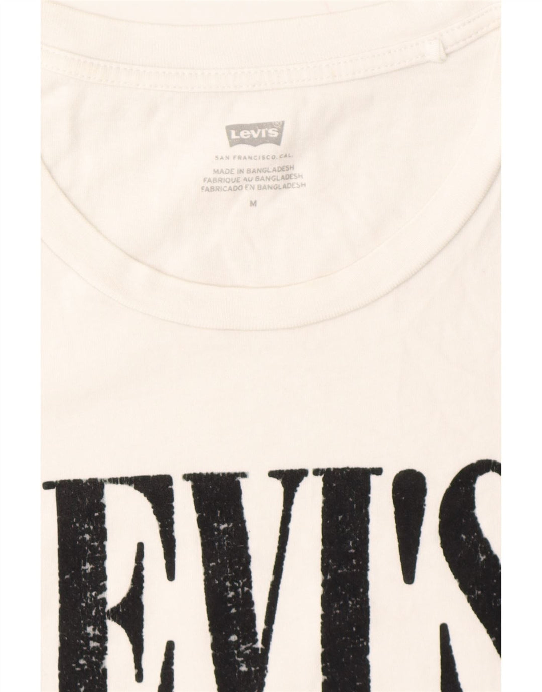 LEVI'S Womens Graphic T-Shirt Top UK 14 Medium White Cotton Vintage Levi's and Second-Hand Levi's from Messina Hembry 