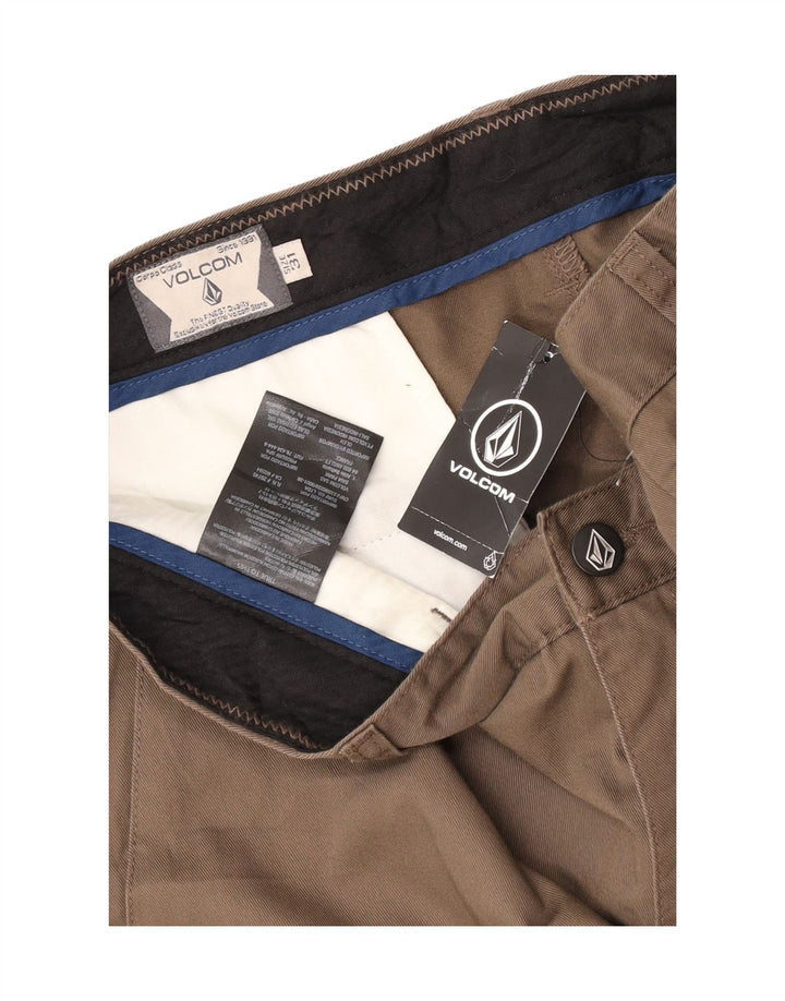Мужские шорты чинос Volcom W31 среднего коричневого цвета, хлопок