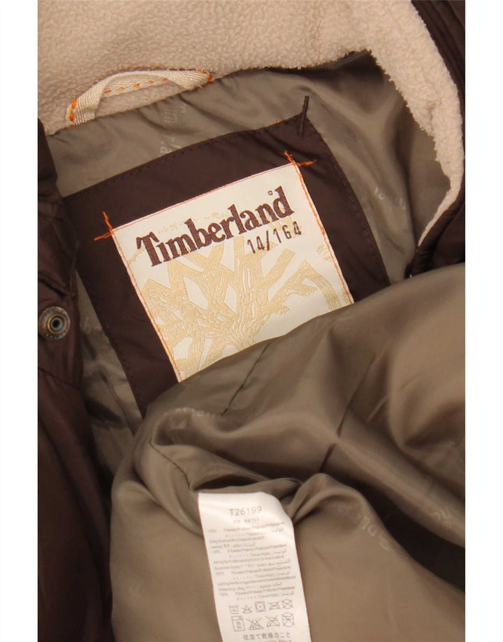 Утепленная куртка Timberland для мальчиков 13-14 лет, коричневый полиэстер