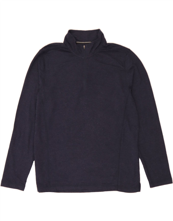 ORVIS Mens Zip Neck Sweatshirt Jumper Large Navy Blue Rayon Vintage Orvis and Second-Hand Orvis from Messina Hembry 