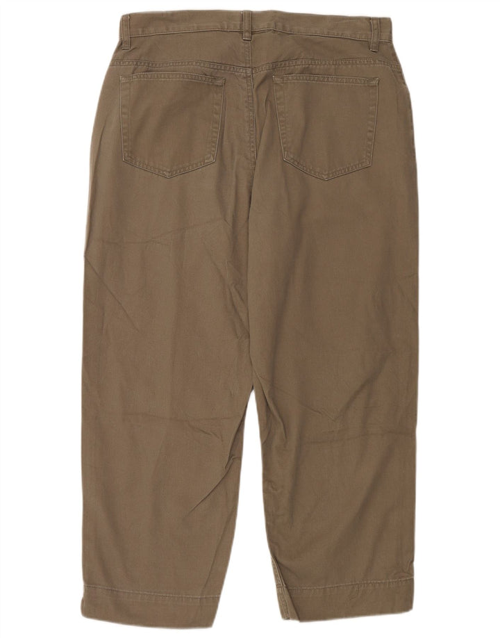 EDDIE BAUER Женские укороченные брюки с высокой талией США 12, большие W32 L24, зеленые