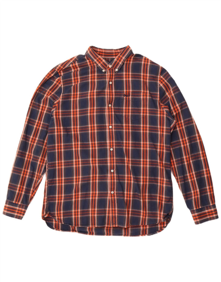 Мужская фланелевая рубашка Superdry 2XL, темно-синяя клетка, хлопок