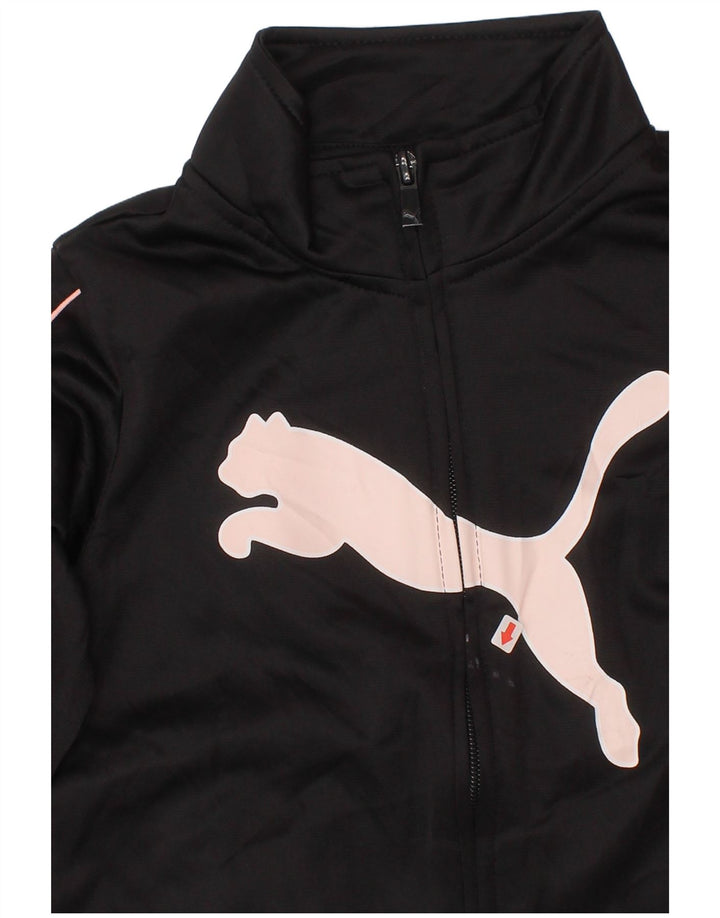 Спортивный костюм с графическим рисунком Puma для девочек 5-6 лет, черный