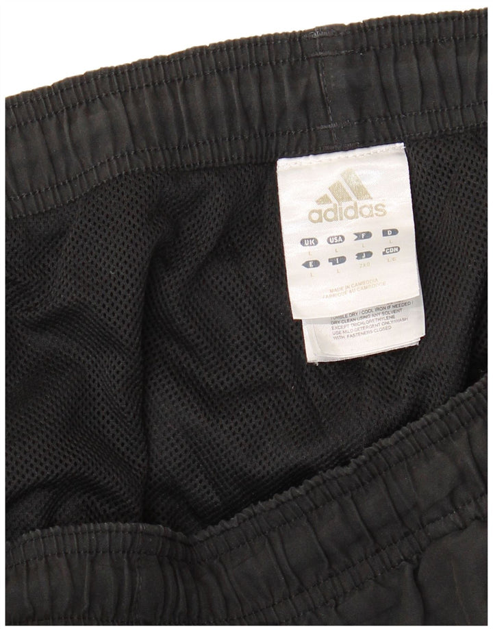 Мужские спортивные брюки Adidas для бега, большие черные полиэстер с цветными блоками