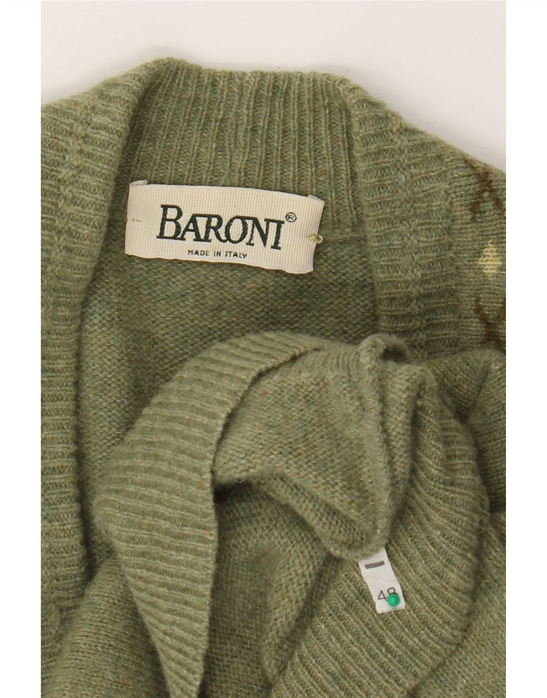 Мужской кардиган Baroni IT 48 Medium Green Argyle/Diamond