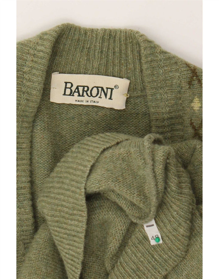 Мужской кардиган Baroni IT 48 Medium Green Argyle/Diamond