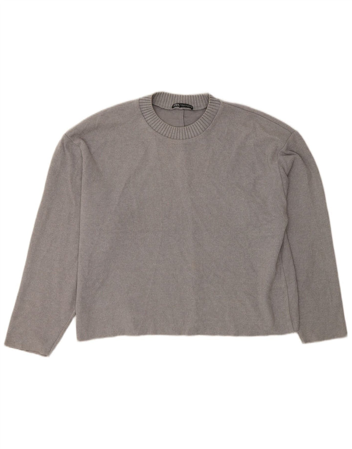 Женская блузка свободного кроя Zara UK 14, средний серый цвет