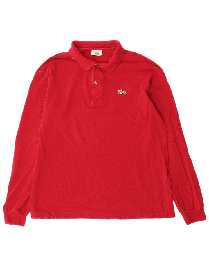 Мужская рубашка-поло с длинным рукавом Lacoste, размер 4, средний красный хлопок, размер 4