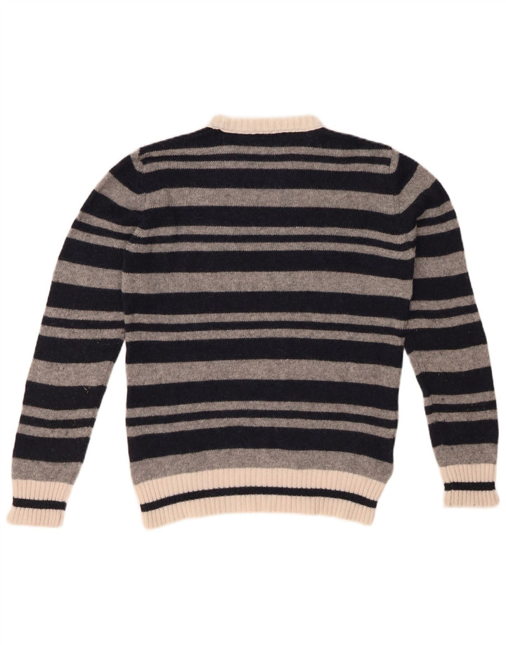 Свитер WOOLRICH с круглым вырезом для мальчиков, 11–12 лет, шерсть в черную полоску