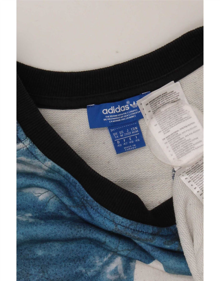 Женский свитер с рисунком Adidas UK 14, большой синий полиэстер тай-дай