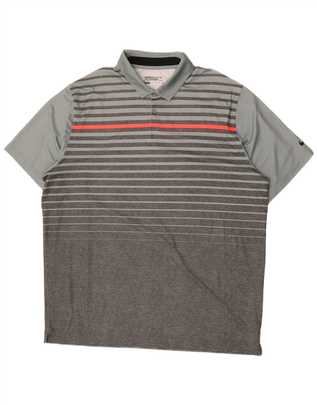 Мужская рубашка-поло Nike Dri Fit 2XL, полиэстер серого цвета в полоску