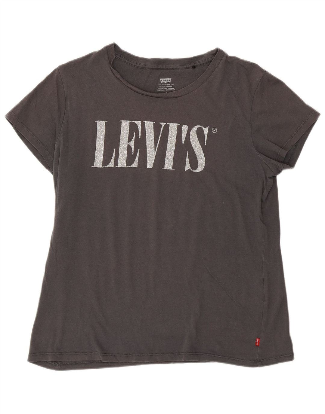 Женская футболка с рисунком Levi's Top UK 12, хлопковый средний серый цвет