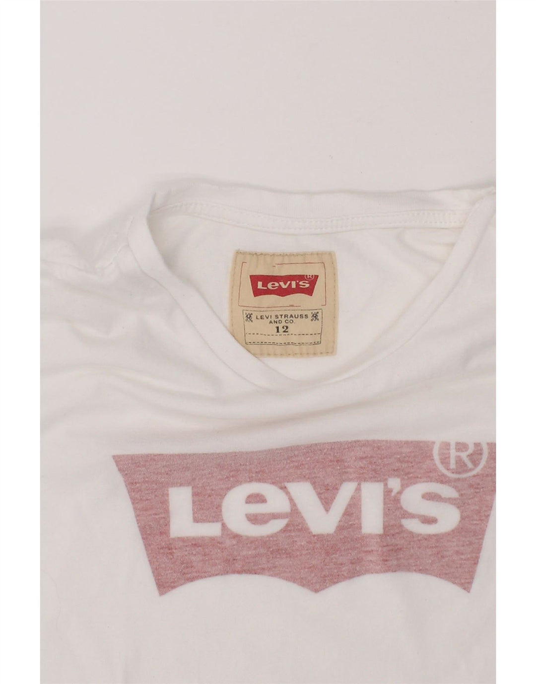 LEVI'S Boys Graphic T-Shirt Top 11-12 Years White Cotton Vintage Levi's and Second-Hand Levi's from Messina Hembry 