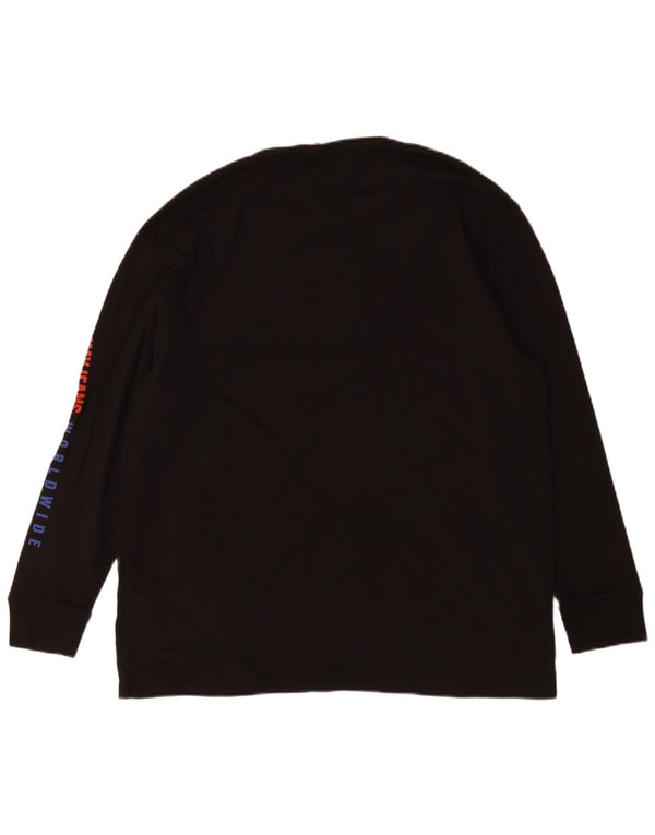 Мужской топ Tommy Hilfiger с длинным рукавом, средний черный хлопок, с рисунком