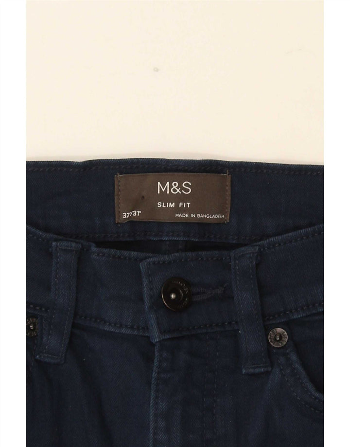 Мужские узкие джинсы Marks & Spencer W32 L31 синие, хлопок