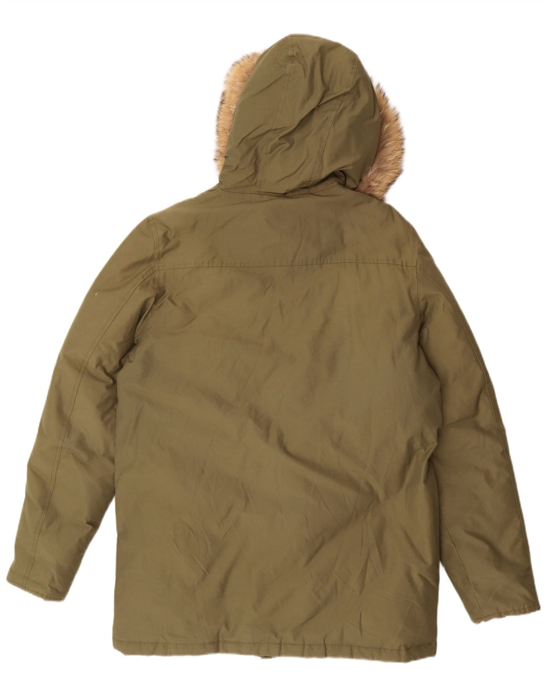 Утепленная куртка Woolrich для мальчиков с капюшоном, 15–16 лет, зеленый хлопок