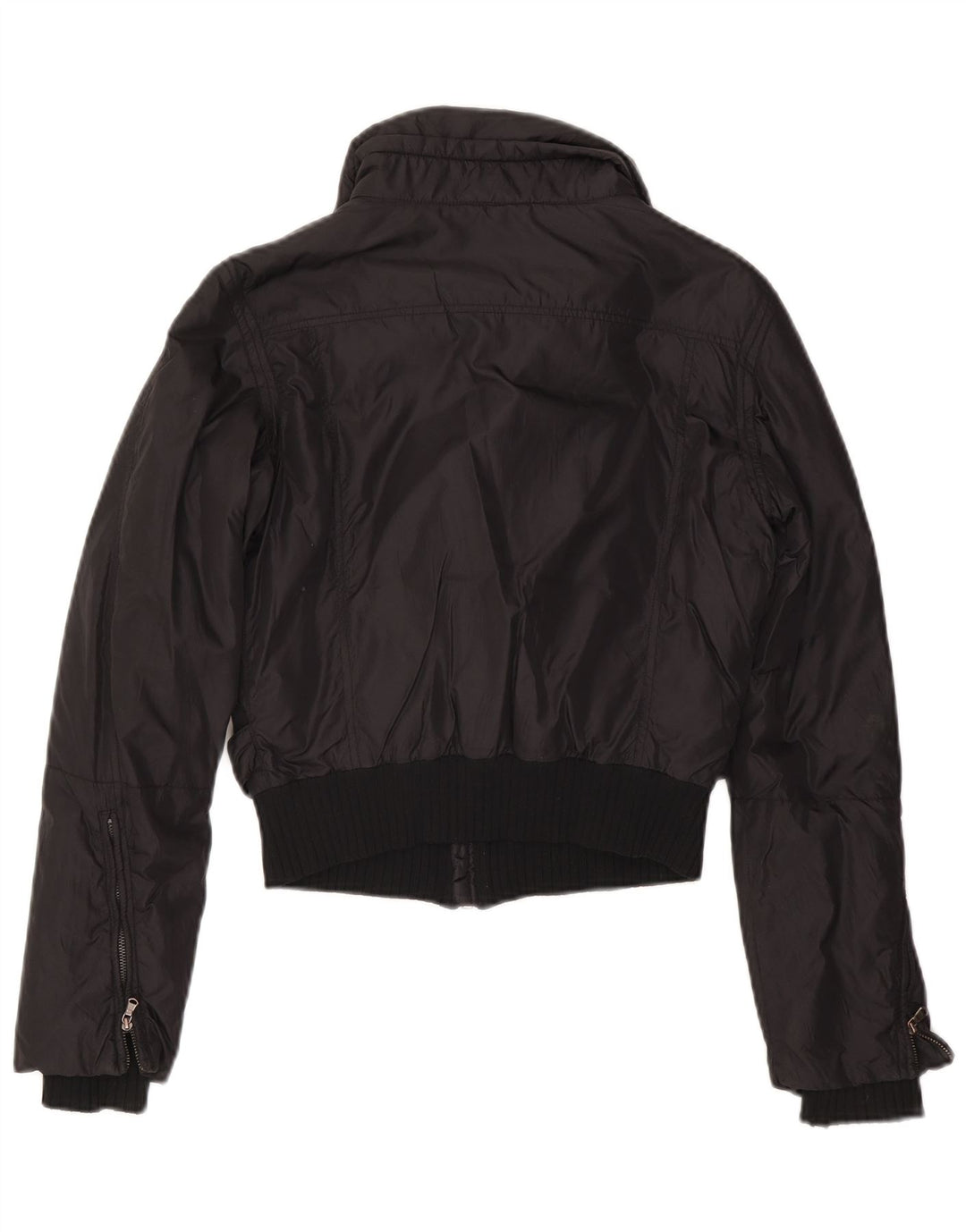 Женская укороченная куртка-бомбер Calvin Klein Jeans UK 10, маленький черный полиэстер