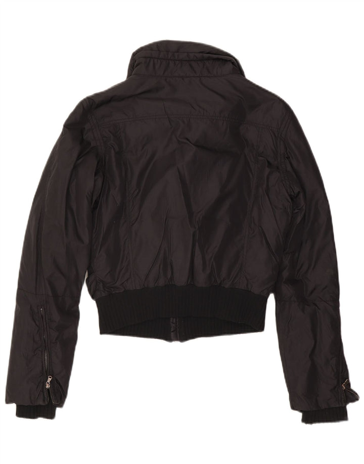 Женская укороченная куртка-бомбер Calvin Klein Jeans UK 10, маленький черный полиэстер