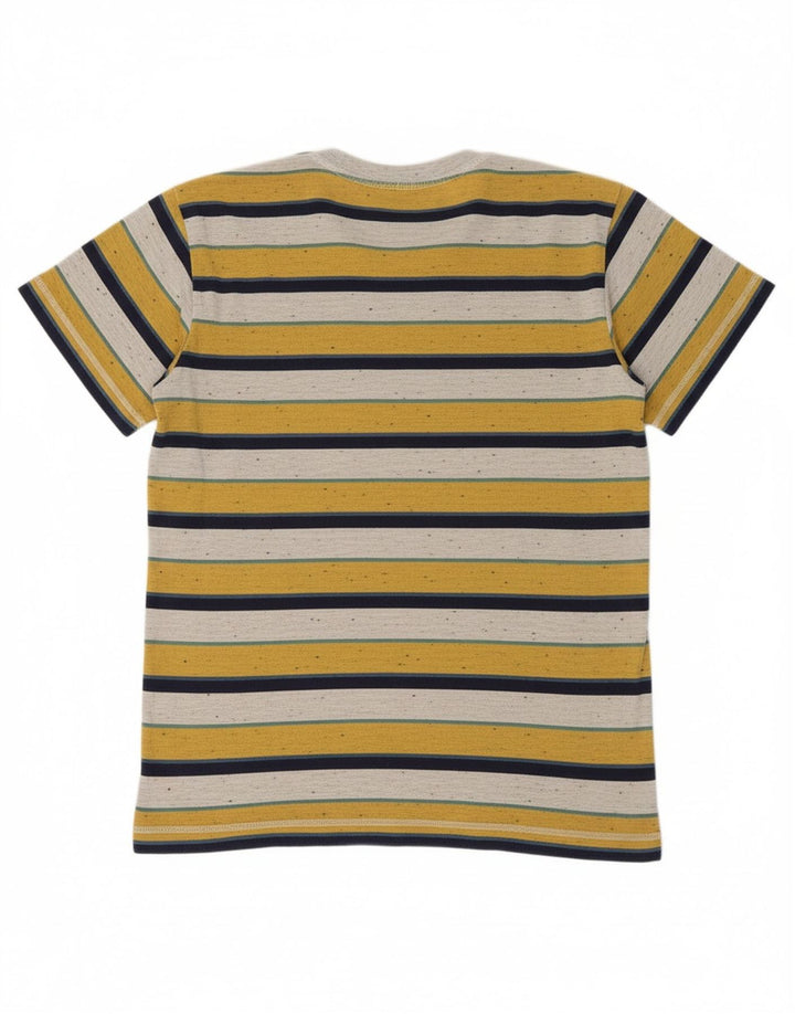 BENETTON Boys T-Shirt Top 13-14 Years 3XL Multicoloured Striped Polyester
