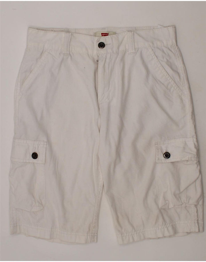 LEVI'S Boys Cargo Shorts 13-14 Years W27 White Cotton Vintage Levi's and Second-Hand Levi's from Messina Hembry 
