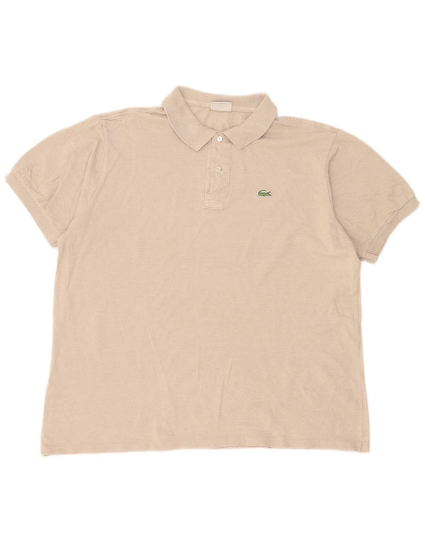 Мужская рубашка-поло Lacoste, размер 7, 2XL, бежевый хлопок
