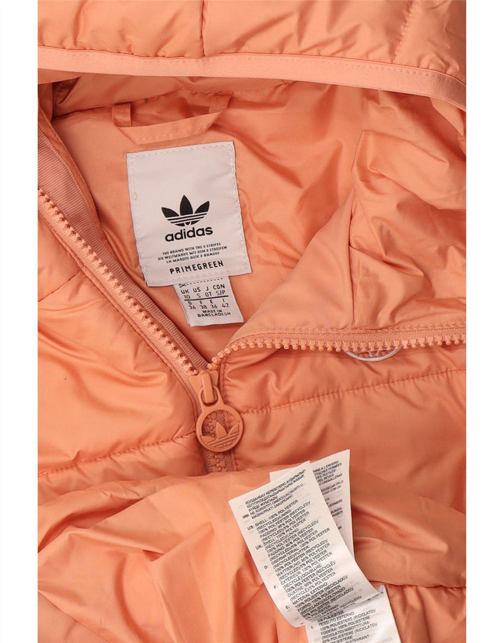 Женская утепленная куртка Adidas Primegreen с капюшоном UK 10, маленький оранжевый полиэстер