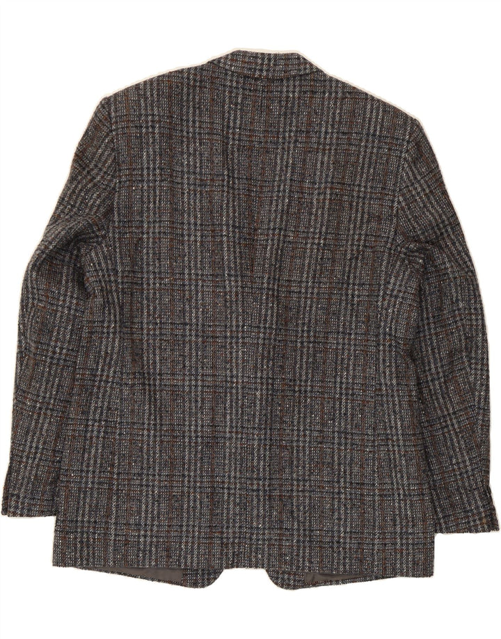 CARL GROSS Mens 2 Button Blazer Jacket UK 40 Large Grey Check New Wool Vintage Carl Gross and Second-Hand Carl Gross from Messina Hembry 