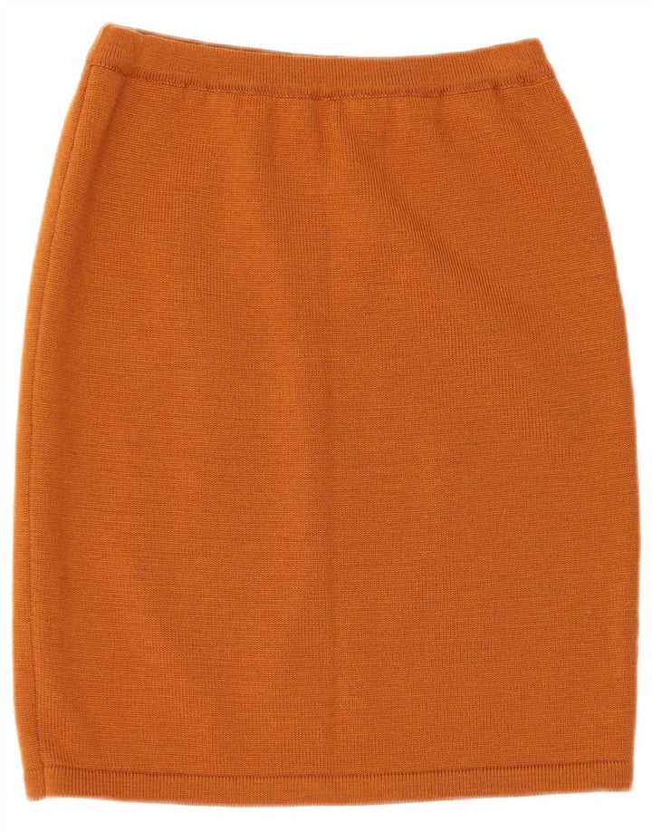 ВИНТАЖНЫЙ женский вязаный комплект из 2 юбок UK 14 Medium W28 Коричневый с геометрическим рисунком