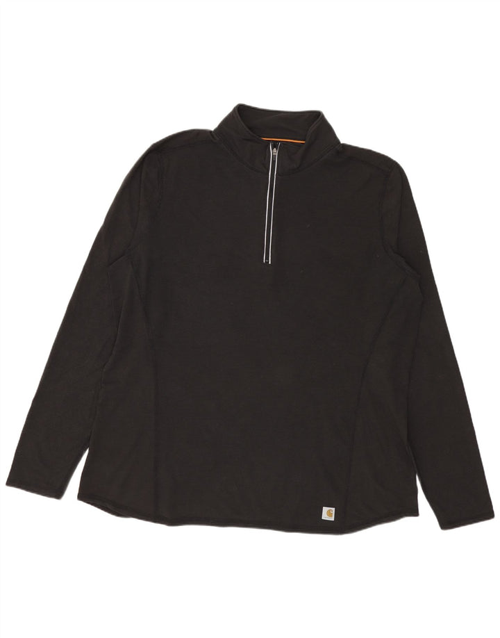 Женский топ Carhartt с воротником на молнии и длинными рукавами, США 16/18 XL, черный полиэстер