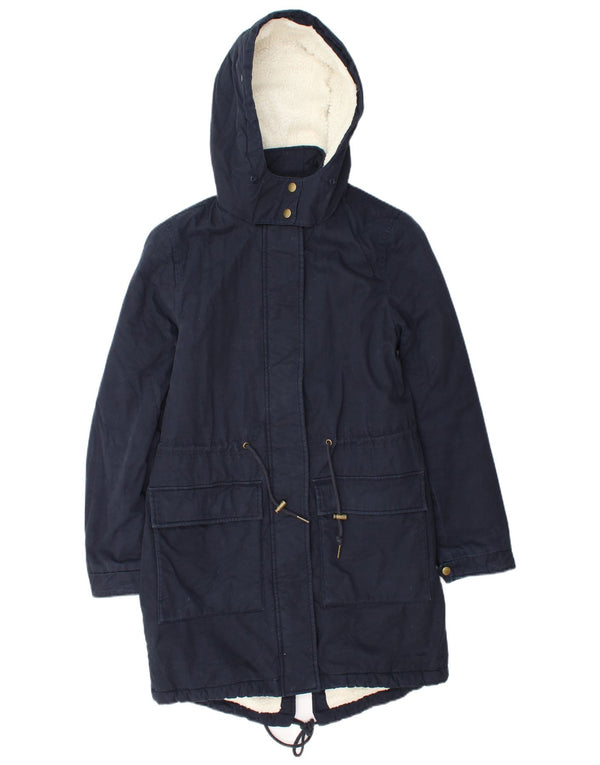 Marks & Spencer Mens Oversized Hooded Parka Jacket UK 8 Small Navy Blue
