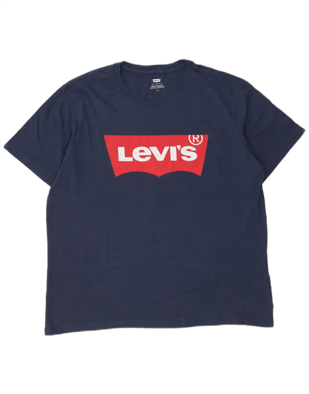 Мужская футболка с рисунком Levi's, большая, темно-синяя