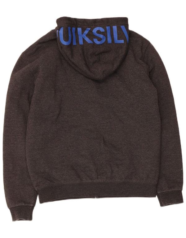 Женский свитер с капюшоном на молнии с графическим рисунком Quiksilver UK 18 XL, серый хлопок