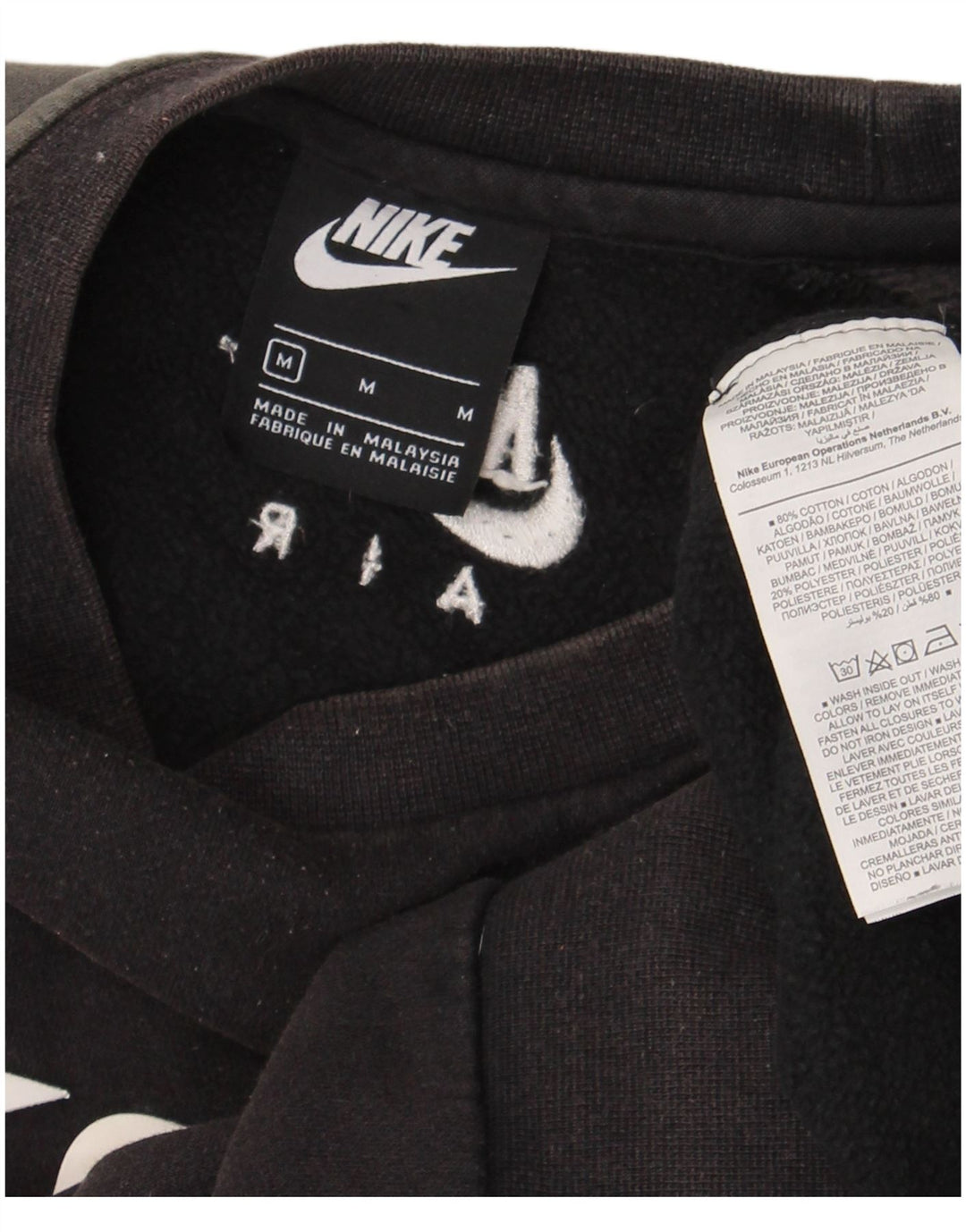 Мужской свитшот с графикой Nike, средний черный хлопковый джемпер
