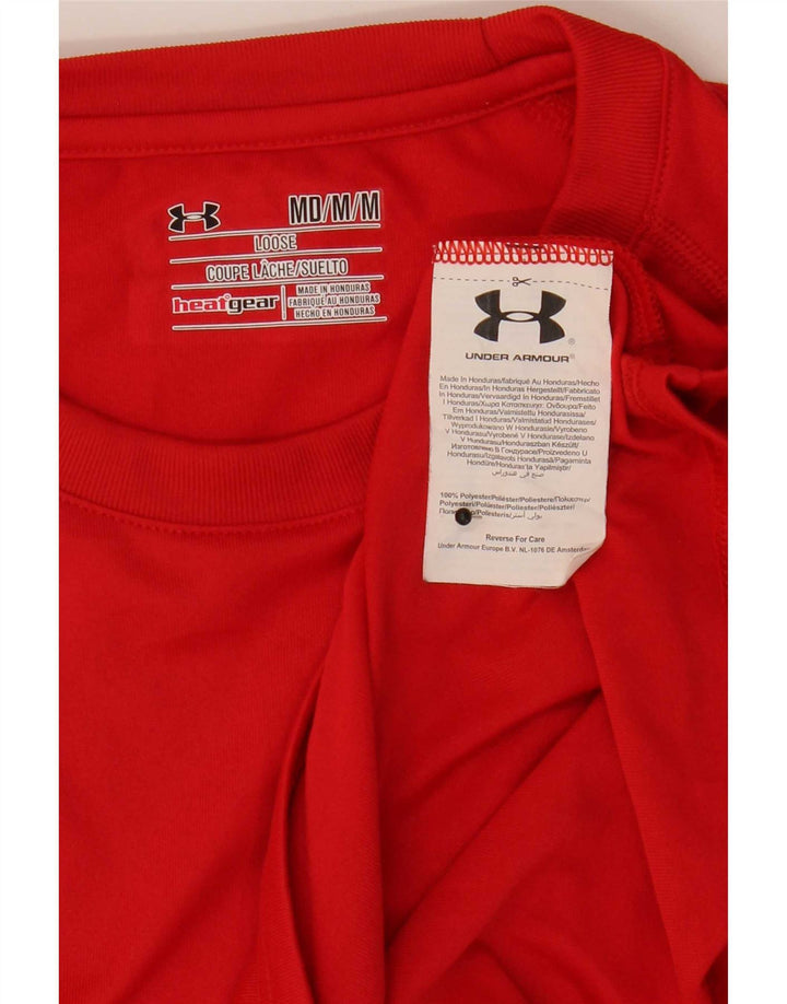 Мужская футболка Under Armour Heat Gear, верх из полиэстера среднего красного цвета