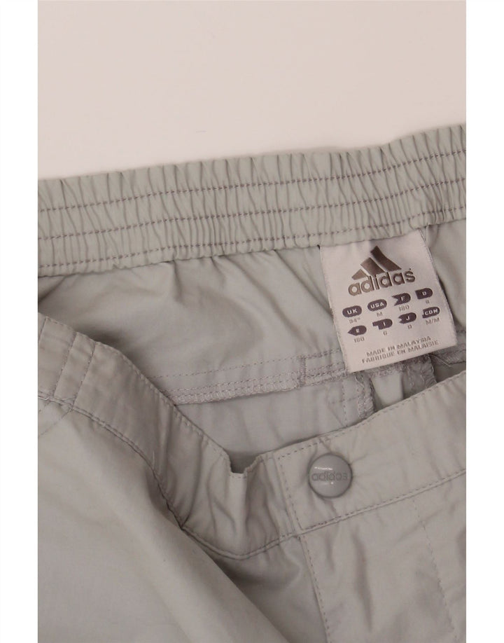 ADIDAS Mens Graphic Straight Capri Trousers W34 L20 Grey Polyester Vintage Adidas and Second-Hand Adidas from Messina Hembry 