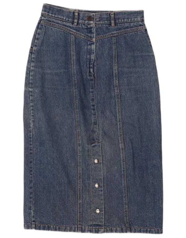 Vintage Womens Denim Pencil Skirt Medium W28 Blue